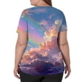 thumbnail image 5 of Cloud Printed Scrubs For Women Vneck Medical Scrub Tops Short Sleeve Stretch Nurse Uniform Fashion Scrub Tops With Pocket Light Blue XL, 5 of 5