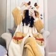 thumbnail image 4 of Conjunto de Pijamas de franela gruesa con capucha para el hogar, ropa de dormir cálida con bata larga de dibujos animados de Coral, traje de invierno para Navidad y Elk, 4 of 4