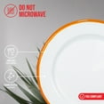 thumbnail image 4 of Red Co. Set of 4 Enamelware Metal Classic 8" Round Salad Plate, Solid White/Orange Rim, 4 of 7