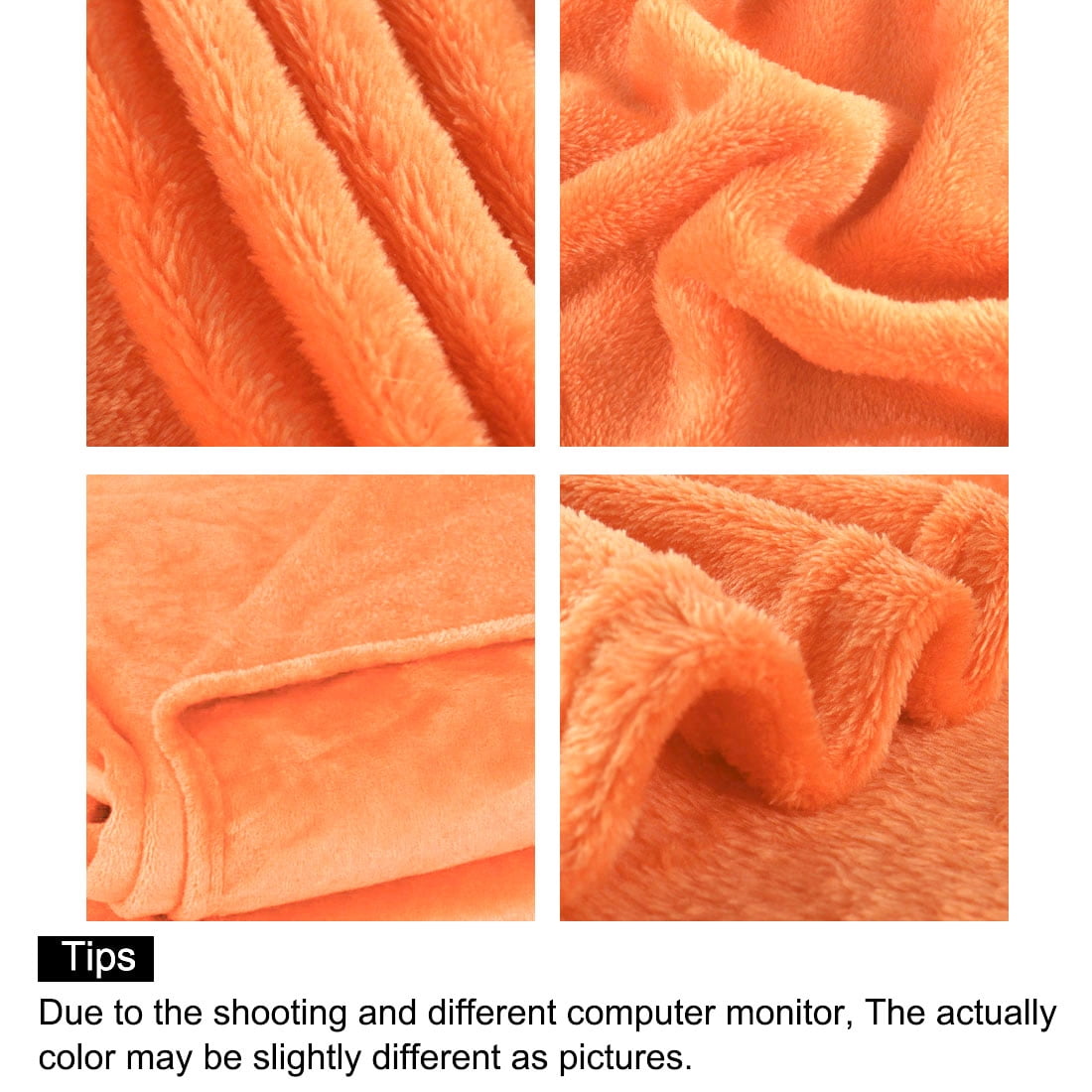 Unique Bargains Fuzzy Plush Flannel Fleece Throw Blanket Coral 78" x 90"