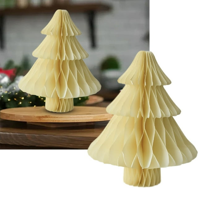 Paper Folding Christmas Tree DIY Craft Ornament Creative Making Winter Or Holiday Themed Paper Trees