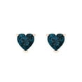 thumbnail image 3 of 1.5 ct Screw-Back Stud Earrings for Women | 6.0mm Heart Cut Natural London Blue Topaz | 18K Rose Gold, 3 of 5