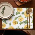 thumbnail image 5 of Vintage Sunflower Placemats Set of 4, Machine Washable Heat Resistant Linen Table Mats with Boho Floral Pattern Featuring Yellow Blooms and Rustic Bees and Butterflies, 5 of 6
