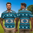 thumbnail image 3 of Uorisanigo Blue Aztec Matching Couple Outfits Golf Shirts for Men Women Short Sleeve Sports 1/4 Zip Summer Quick Dry Workout Shirts Quick-Dry Athletic Casual Stylish Collared Tops, 3 of 8