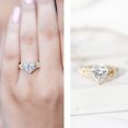 thumbnail image 3 of Rosec Jewels Certified Lab Grown Diamond Heart Engagement Ring 2 Carat - Split Shank Ring - EF-VS Grade, 18K Yellow Gold, US 7.50, 3 of 8