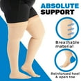 thumbnail image 3 of Plus Size Toeless Compression Thigh Highs Unisex 20-30mmHg Beige, 7X-Large, 3 of 8