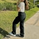 thumbnail image 4 of WILLBEST Pantalones Casuales elegantes para Mujer, Pantalones Cargo de Corte Recto Ajustable, Pantalones de Senderismo Holgados de Cintura Alta con Bolsillo, Pierna Ancha, Estilo paracaídas Chica, 4 of 8