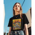 thumbnail image 3 of Camisetas para mujer, camiseta de calavera, hongo y flor, de manga corta, holgadas, con cuello redondo, para adolescentes., 3 of 8