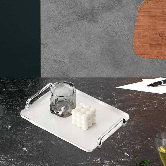 Bread Tray Fruit Dessert Tray Multipurpose Modern Tea Board Home Decorative Rectangle Serving Tray for Bathroom Breakfast Appetizer White M