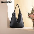 thumbnail image 7 of Montana West Hobo Bags for Women Soft Slouchy Top Handle Shoulder Purses Handbag with Knot Strap, Dark Blue, 7 of 7
