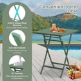 thumbnail image 4 of SEGMART 3-Piece Patio Bistro Set, Folding Outdoor Patio Furniture Sets, 1 Metal Folding Patio Table and 2 Chairs Indoor and Outdoor for Patio, Yard, Garden, Dark Green, 4 of 7