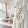 thumbnail image 3 of Alzapaños de Cortina, 2 Piezas Alzapaños de Cortina de Hojas Bohemias Alzapaños de Cortina Accesorios de Cortina Alzapaños de Cortina Decoración para Sala de Estar Dormitorio Baño (Beige) JM, 3 of 5