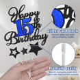 thumbnail image 3 of Decoración para tartas OfficCreative con purpurina para feliz 15 cumpleaños, color negro y azul, 3 of 7