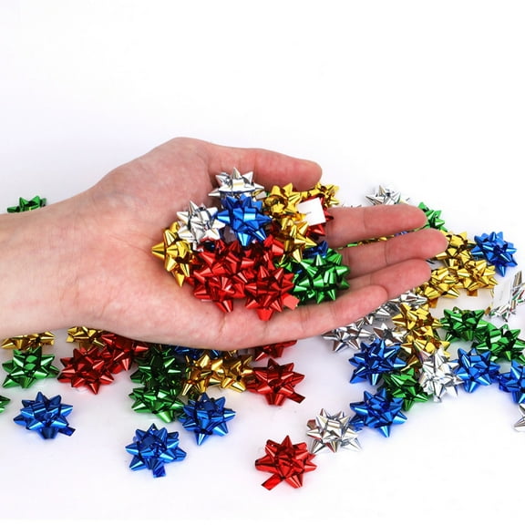 Mini Star Gift Bows Metallic for Parties, Birthdays, Weddings 50 Pcs