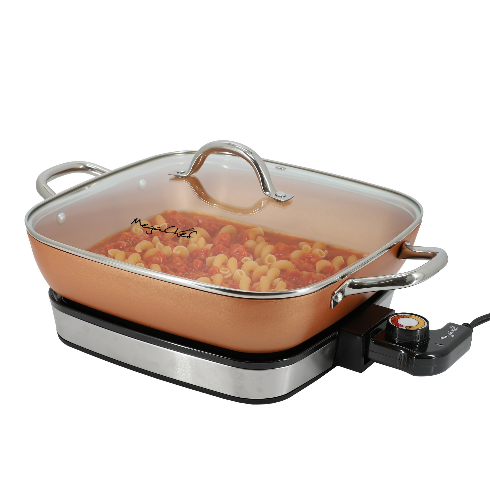 MegaChef 11.81 Inch Electric Fry Pan with Copper Coating