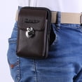 thumbnail image 3 of Bolsa Litchi Patrón Monedero Hombres Cuero Tarjeta Cartera Cinturón Bolsas (Café Vertical) JShteea Para Estrenar, 3 of 9