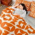 thumbnail image 5 of Homewish Orange Abstract Ombre Bedding Comforter Set 7pcs, Chic Minimalism Queen Bedding Sets, Mid Century Fashion Reversible Queen Sheet Sets, Super Cozy Room Decor, 5 of 8