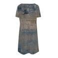 thumbnail image 4 of QLEICOM Womens Summer Floral Print Short Sleeve Sundress T-Shirt Dress Casual Loose Dress with Pocket Gray XXL, US Size:12, 4 of 4