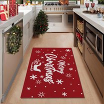 Nkmbld Christmas Doormats Floor Mats, Area Rug Washable Front Porch Rug Floor Mats Outside Entrance Entryway Welcome Doormat for Home Holiday Decor, Red