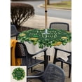 thumbnail image 4 of Outdoor Tablecloth with Umbrella Hole and Zipper, St Patricks Day Square Table Cloth 54x54 Inch Waterproof Tablecloth, Spring Gold Coin Green Shamrock on Linen Picnic Table Cover for Patio Camping, 4 of 7