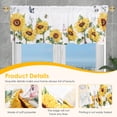 thumbnail image 3 of Dznils Sunflower Printed Window Curtain Valance Rod Pocket, Yellow, 54" x 18", 2 Pack, 3 of 10