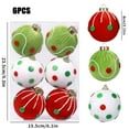 thumbnail image 3 of 3.15 inch, Red White Green Mixed Christmas Ornaments,Shatterproof Wrap Cloth Foam Christmas Ornament Balls for Xmas Christmas Tree Decoration, 6 Count, 3 of 7