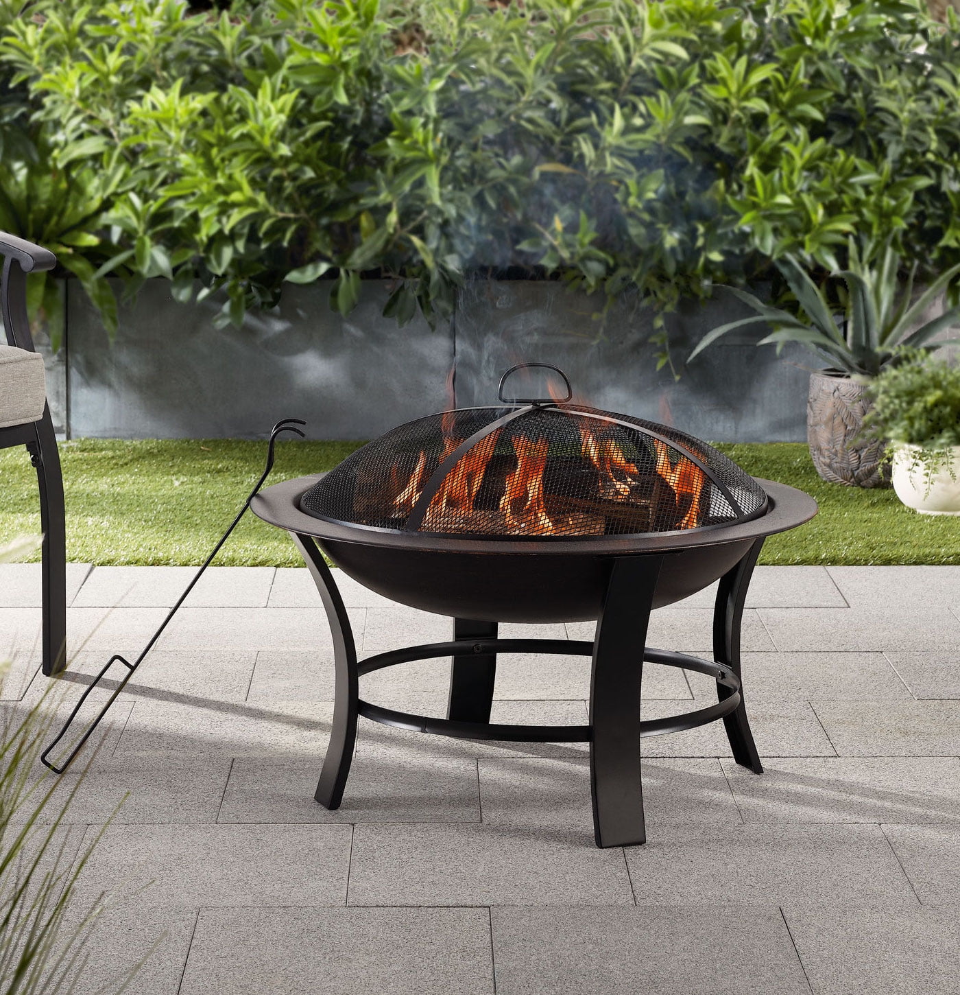 Mainstays 26' Metal Round Outdoor Wood-Burning Fire Pit