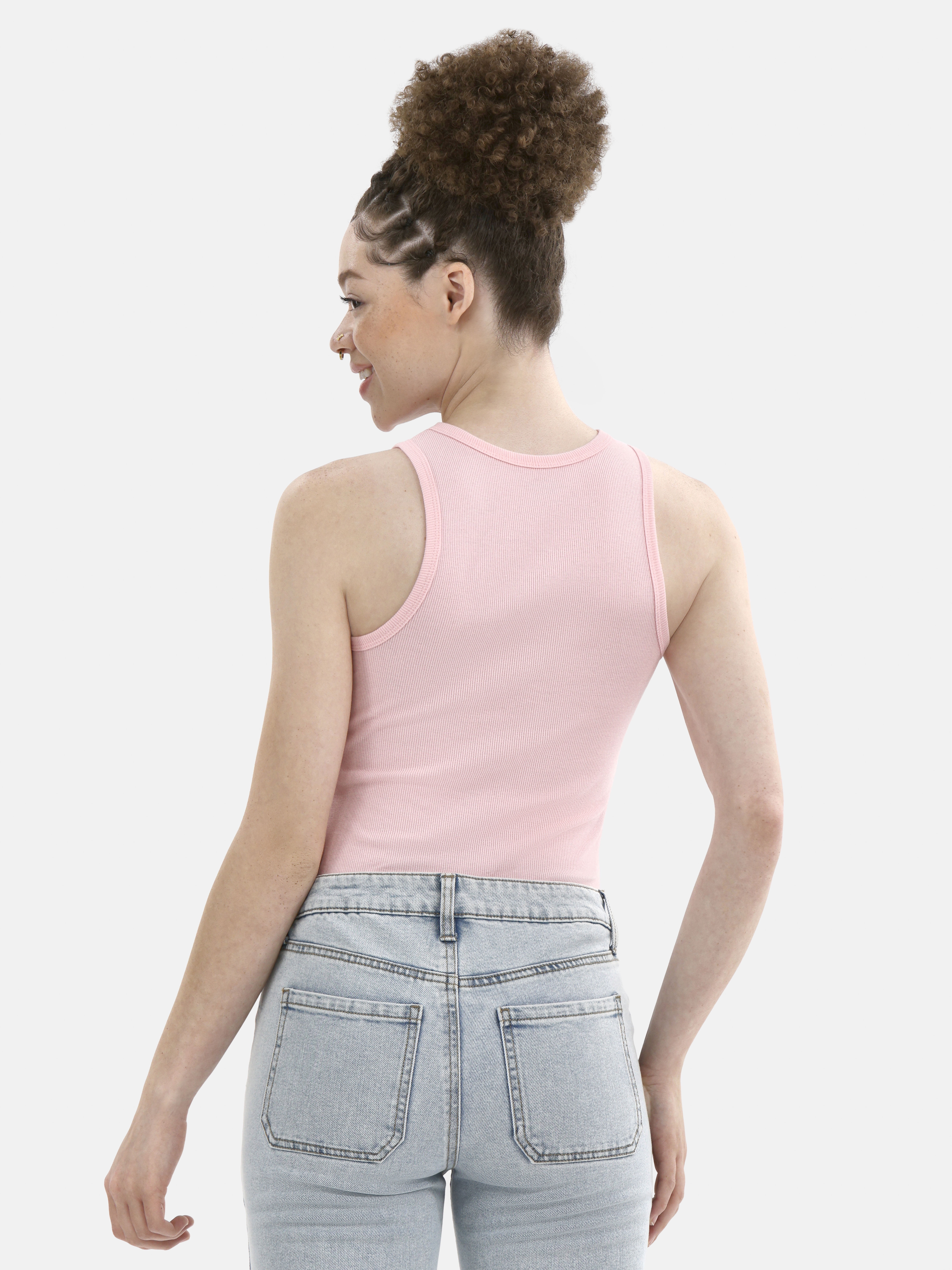 No Boundaries Ribbed High Neck Tank Top, Women's