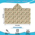 thumbnail image 2 of Beige Bigfoot and Forest Pattern Hooded Bath Towel，50"x30" for Ages 3 To 12 Kids, Quick Dry Lightweight Soft Microfiber Hood Beach Towel Cover Up for Kids, 2 of 7