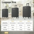 thumbnail image 7 of Hardshell Luggage Sets 3 Piece, Lightweight Luggage Set with Handle Password Lock, 360° Spinner Wheels, 3-Step  Adjustable Height, Double Zipper, for Outdoor, Travel, Holiday, Black(20in/24in/28in), 7 of 7