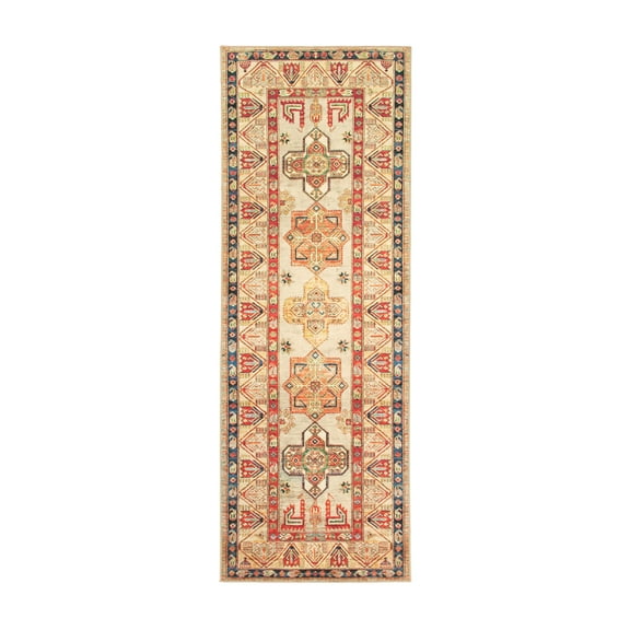 My Magic Carpet 2.5'x7' Machine Washable Non-Slip Kitchen Hallway Runner Rug - Ottoman Natural