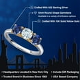 thumbnail image 2 of Gem Stone King 925 Silver and 10K Yellow Gold Sky Blue Aquamarine and Blue Created Sapphire Engagement Ring for Women | 1.70 Cttw | Round 5MM | Gemstone March Birthstone | Size 6, 2 of 6