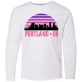 thumbnail image 3 of Inktastic Portland Oregon Retro Sunset Skyline Long Sleeve Youth T-Shirt, 3 of 5