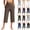 05# Coffee, variant on Capri Pants for Women Summer Casual Elastic Waist Wide Leg Cropped Trousers with Pockets Plus Size Tummy Control Yoga Capris Beige M