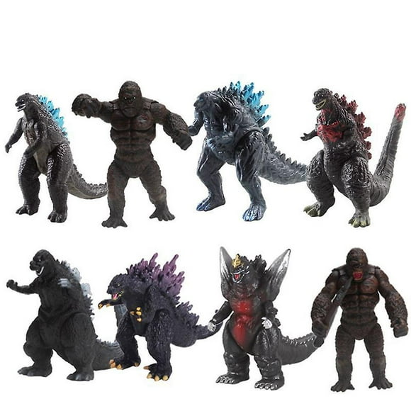 8Pcs Godzilla vs Kong Monsters Figure Toys Set Movie Character Collectable Statue Models Kids Fans Gifts