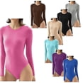 thumbnail image 3 of Body de manga larga Leotardo Body con cuello redondo Mono Mono Top, 3 of 4