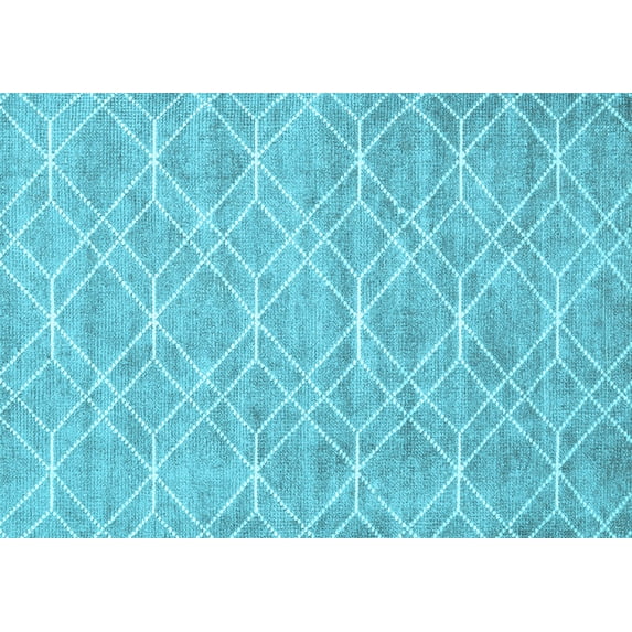 Ahgly Company Indoor Rectangle Abstract Light Blue Contemporary Area Rugs, 3' x 5'
