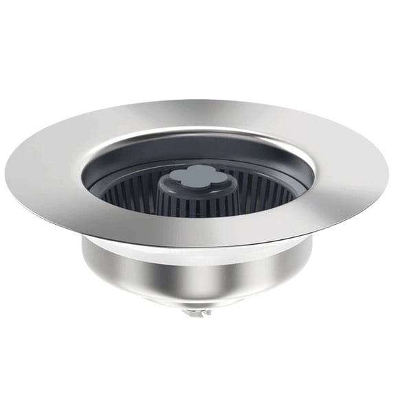 Ogetok Pop Up Sink Drain Stopper 304 Stainless Steel with ABS Filter Basket Easy Install Press Store Water and Drain Kitchen Sink Plug Strainer