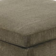 thumbnail image 3 of Benzara Upholstered Transitional Fabric & Solid Wood Ottoman in Taupe Brown, 3 of 6