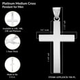 thumbnail image 4 of Medium Platinum Plain Cross Pendant for Men, 4 of 4