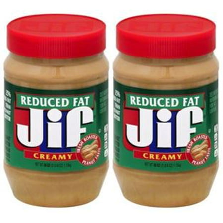 - (2 Pack) Jif Reduced Fat Creamy Peanut Butter, 40 oz