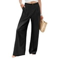 thumbnail image 3 of Sanopy Womens Casual Wide Leg Pants High Waisted Button Down Straight Long Trousers Palazzo Pants, 3 of 6