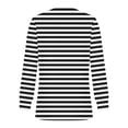thumbnail image 5 of mihongmao 3/4 Sleeve Tops for Women Women's Casual Fashion Loose Pleated Round Neck Striped Long-Sleeved Tops,Womens Tops Clearance under $5 White XXL, 5 of 5
