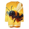 thumbnail image 4 of BLTIBY Bee Shirts for Women 3/4 Length Sleeve Tunic Tops Funny Cute Bee Graphic Tee Blouse Summer Casual Tshirt Ladies Gifts Pullover Tops 2025 Yellow 5 XL, 4 of 5