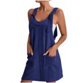thumbnail image 2 of FcBaudy Camisole Sans Manches Robe Col en V, Robes d'Été pour Femmes, Robes de Mode pour Femmes Robe Unie Sans Manches à Bretelles avec Poches, 2 of 5