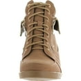 thumbnail image 3 of Top Moda Womens Peter Fashion Leatherette Lace-up High Top Wedge Sneaker Bootie, Camel, 8.5, 3 of 4