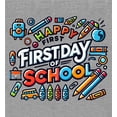 thumbnail image 4 of Happy First Day of School Adult Heather Gray Crew Neck Short Sleeve Tee-Medium, 4 of 4