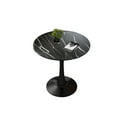 thumbnail image 2 of Miniyam 23.6" Round Dining Table, Small Wood Breakfast Table for Apartment, Kitchen or Studio, Modern Compact Dining Table for 2, Black Marble, 2 of 7