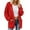 Red, variant on Women's Puff Sleeve Hoodie, Casual Long Sleeve Loose Fit Solid Drawstring Pullover Sweatshirt for Fall