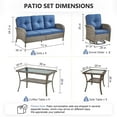 thumbnail image 4 of Bellefurn 5 Pieces Patio Furniture Sets with Outdoor Swivel Rocker Chairs Rattan 3-Seater Sofa and Coffee Table,Outdoor Conversation Set for Porch Deck Backyard Poolside, 4 of 11